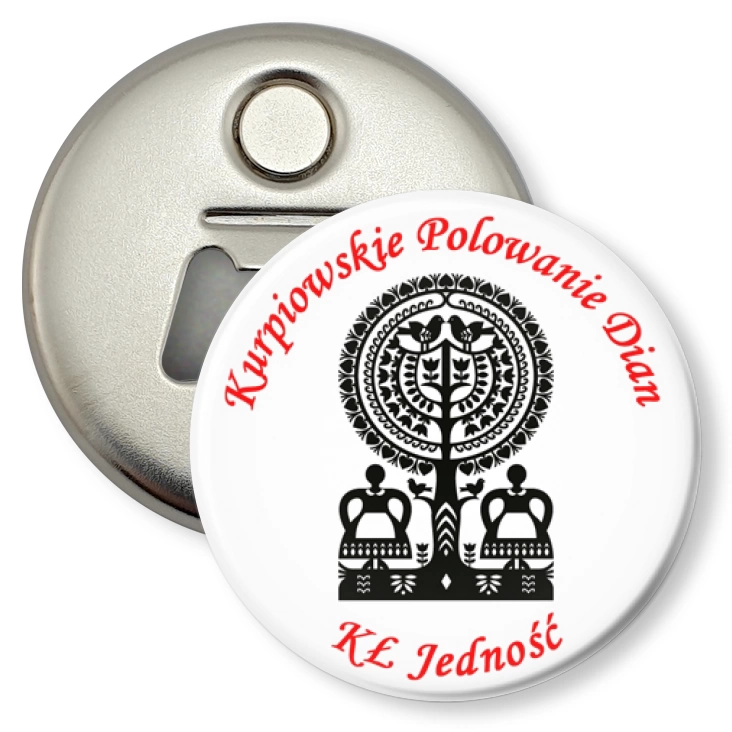 przypinka otwieracz-magnes Kurpiowskie Polowanie Dian