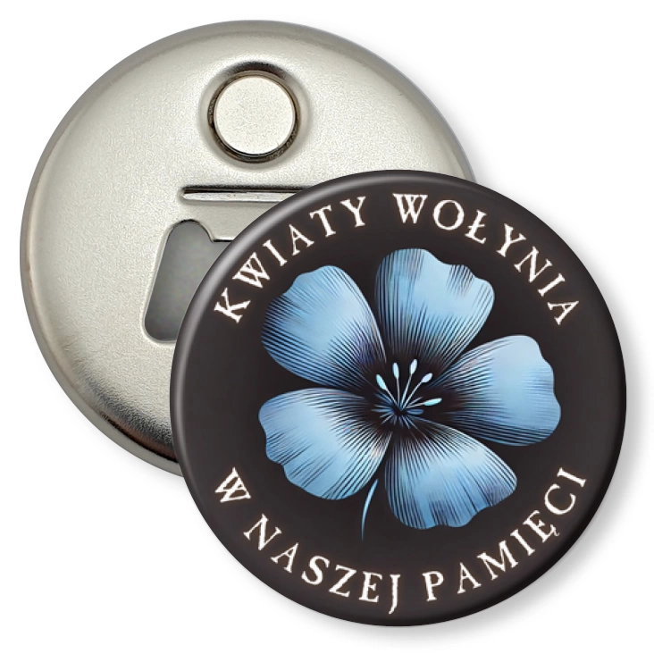 przypinka otwieracz-magnes Kwiaty Wołynia