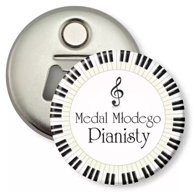 przypinka otwieracz-magnes Medal Młodego Pianisty