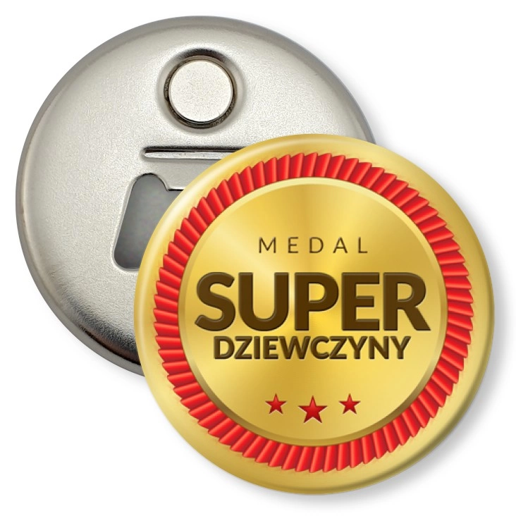 przypinka otwieracz-magnes Medal Super Dziewczyny