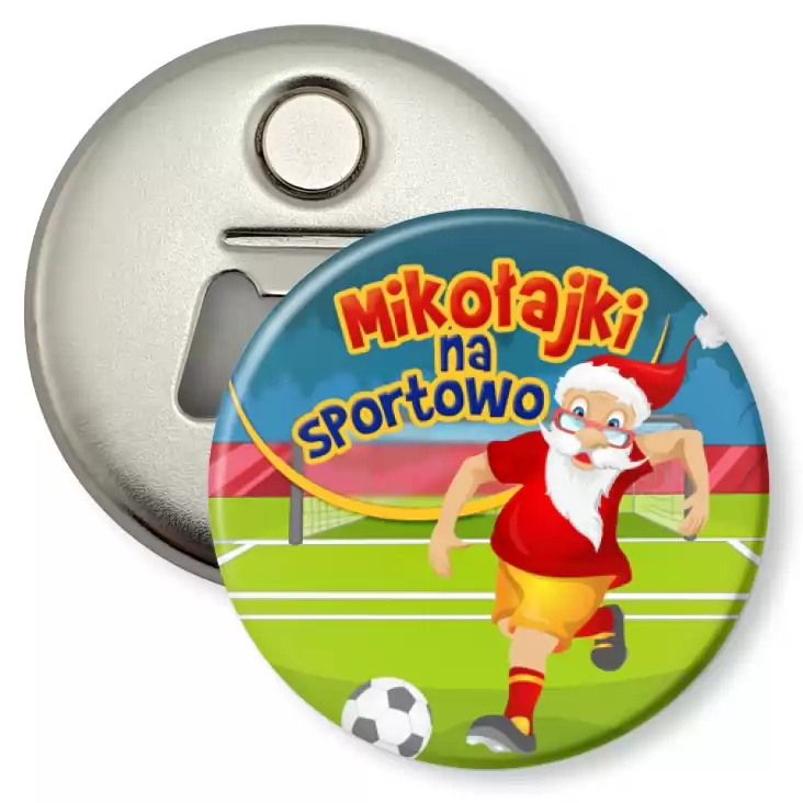 przypinka otwieracz-magnes Mikołajki na sportowo Piłka nożna