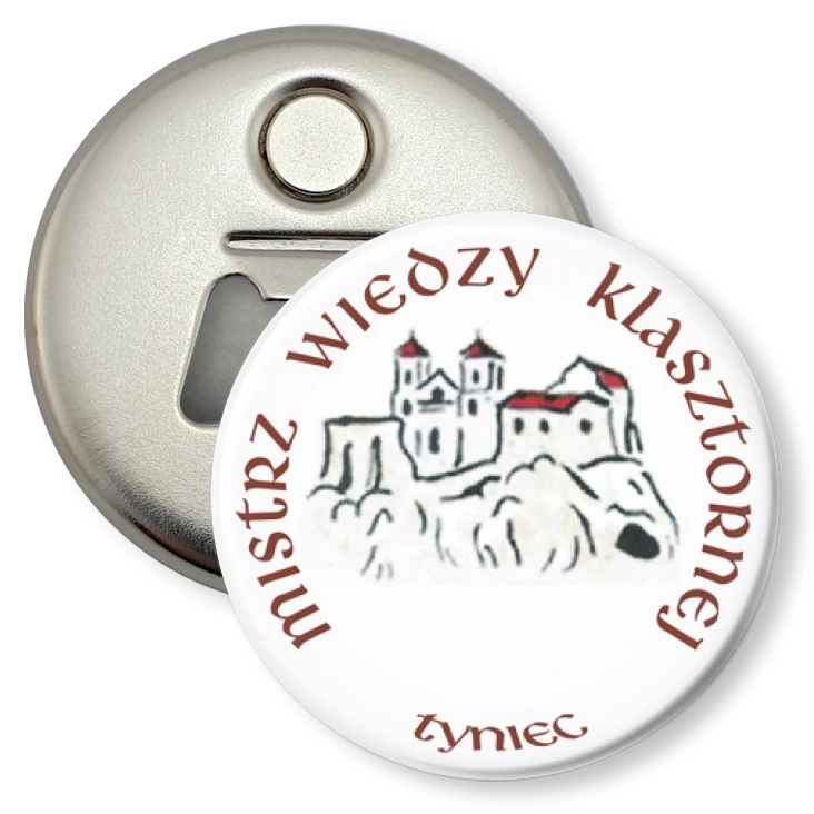 przypinka otwieracz-magnes Mistrz Wiedzy Klasztornej