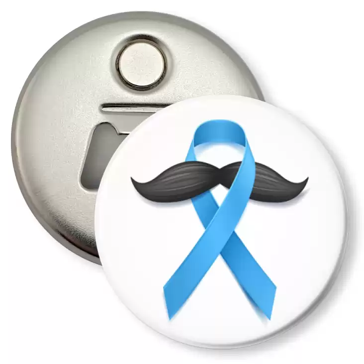 przypinka otwieracz-magnes Movember niebieska wstążka