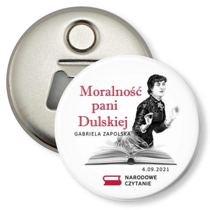 przypinka otwieracz-magnes Narodowe Czytanie