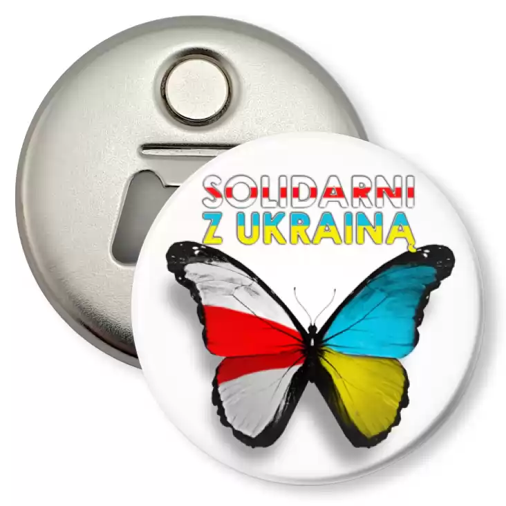 przypinka otwieracz-magnes Niezależna Białoruś solidarna z Ukrainą