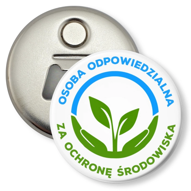 przypinka otwieracz-magnes Osoba odpowiedzialna za ochronę środowiska