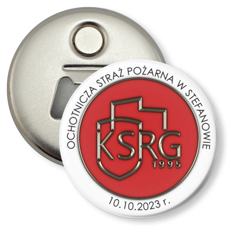 przypinka otwieracz-magnes OSP Stefanów