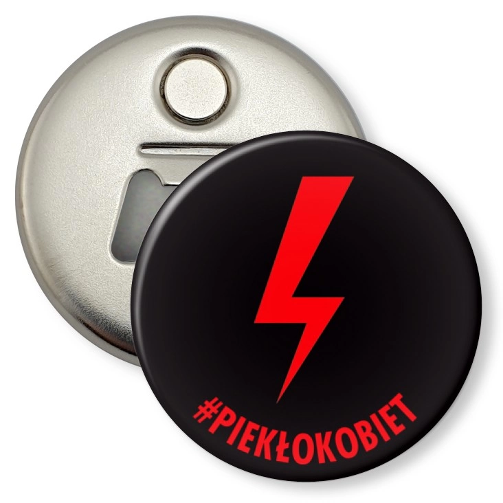 przypinka otwieracz-magnes Piekło kobiet piorun