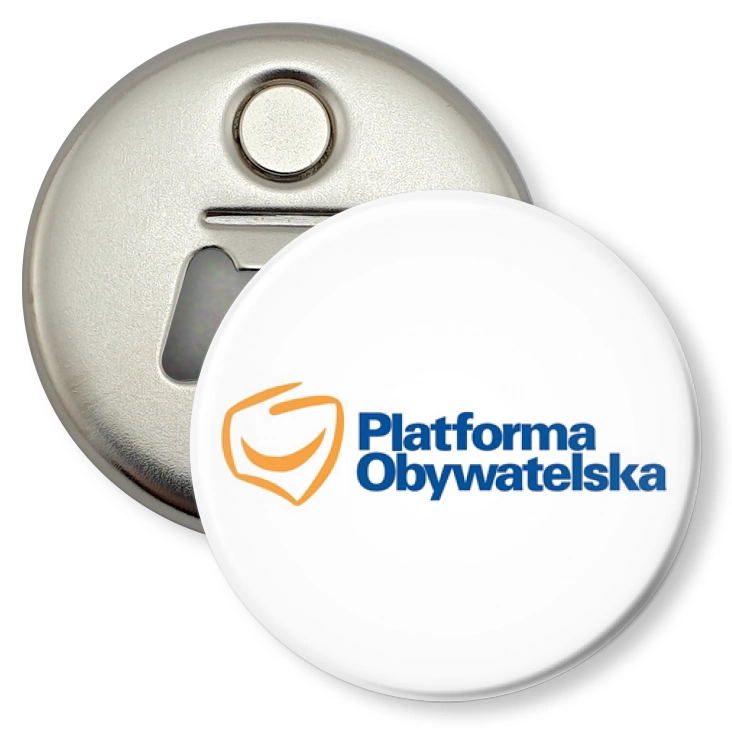 przypinka otwieracz-magnes Platforma Obywatelska PO