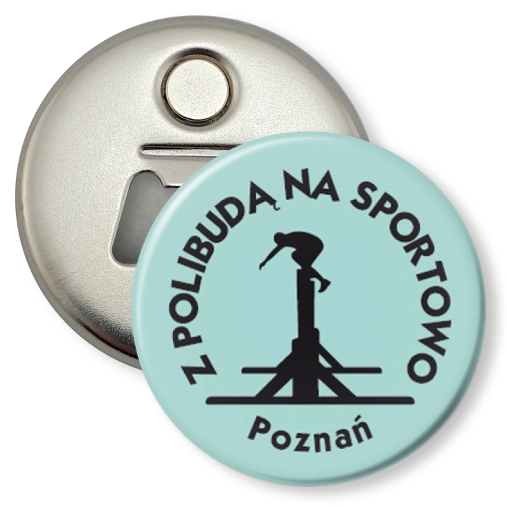 przypinka otwieracz-magnes Politechnika Poznańska Tor przeszkód