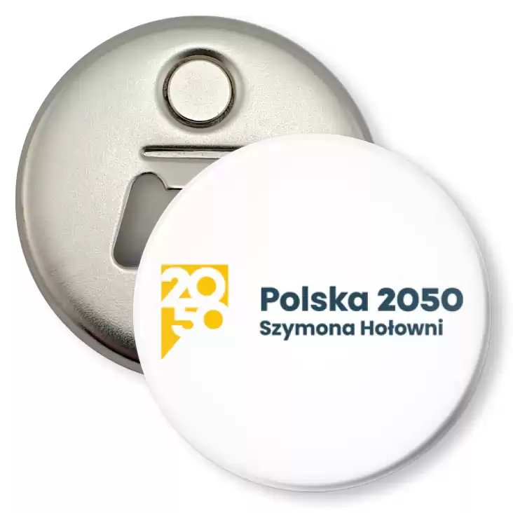 przypinka otwieracz-magnes Polska 2050