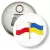 Przypinka otwieracz-magnes Polska-Ukraina flagi