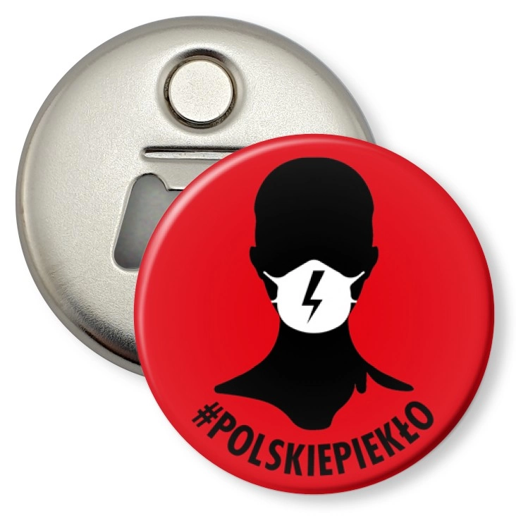 przypinka otwieracz-magnes Polskie piekło