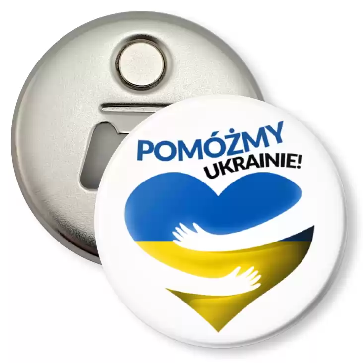 przypinka otwieracz-magnes Pomóżmy Ukrainie