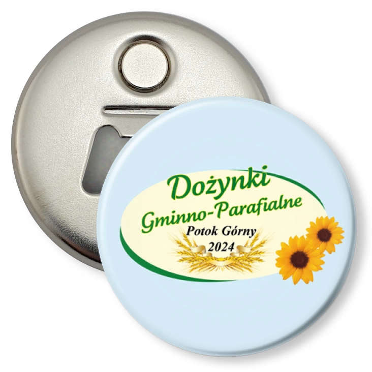przypinka otwieracz-magnes Potok Górny Dożynki 2024