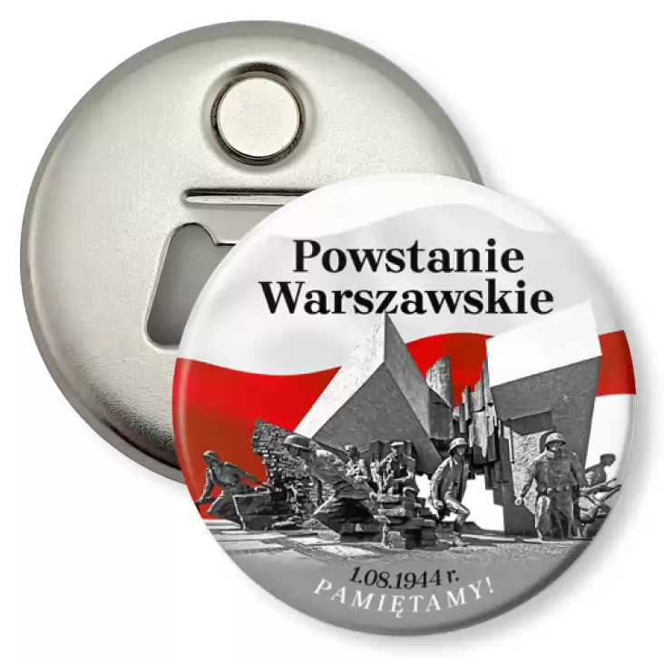 przypinka otwieracz-magnes Powstanie Warszawskie Pomnik