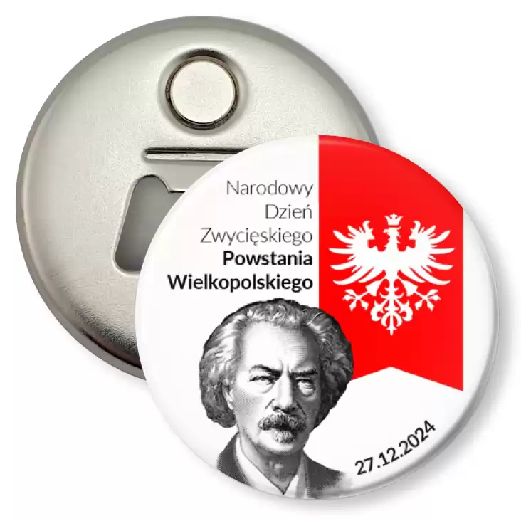 przypinka otwieracz-magnes Powstanie Wielkopolskie Paderewski