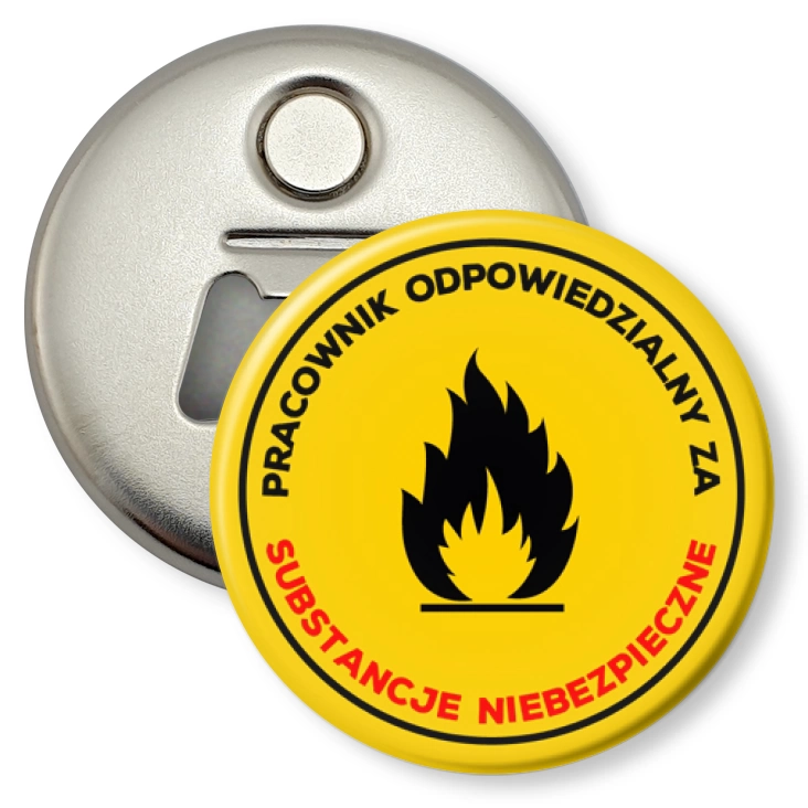 przypinka otwieracz-magnes Pracownik odpowiedzialny za substancje niebezpieczne