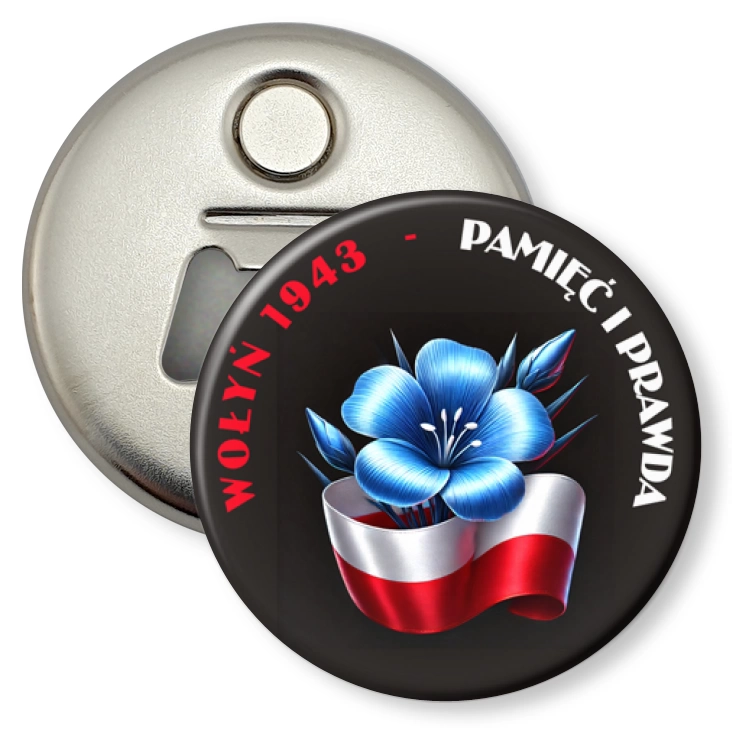 przypinka otwieracz-magnes Prawda i pamięć Wołyń