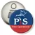 Przypinka otwieracz-magnes Prawo i Sprawiedliwość PiS logo w inwersji