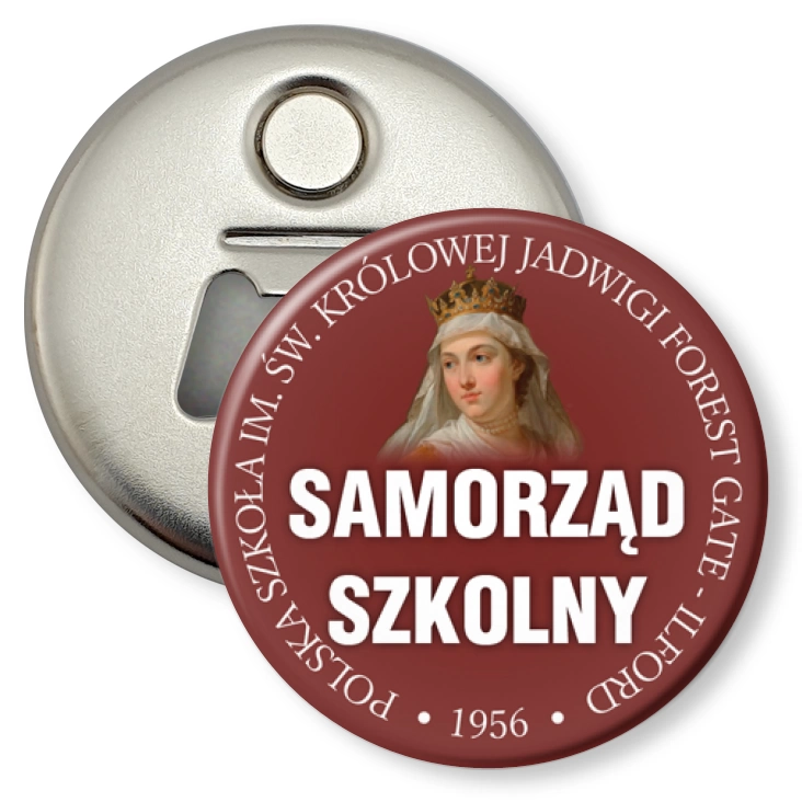 przypinka otwieracz-magnes Samorząd Szkolny Szkoła Ilford