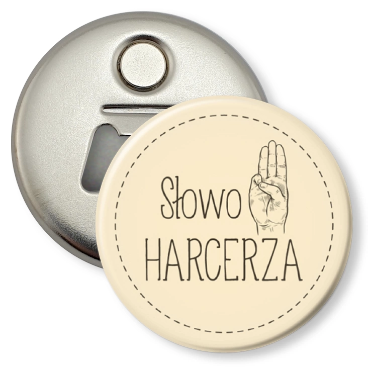 przypinka otwieracz-magnes Słowo harcerza