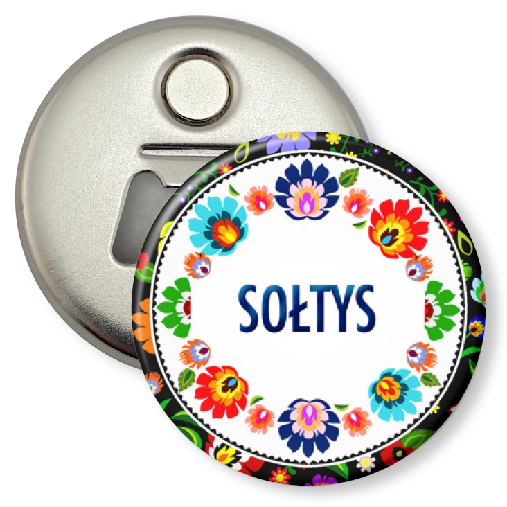 przypinka otwieracz-magnes Sołtys folk