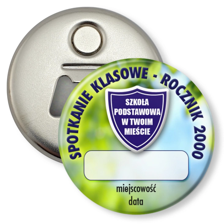 przypinka otwieracz-magnes Spotkanie klasowe rocznik