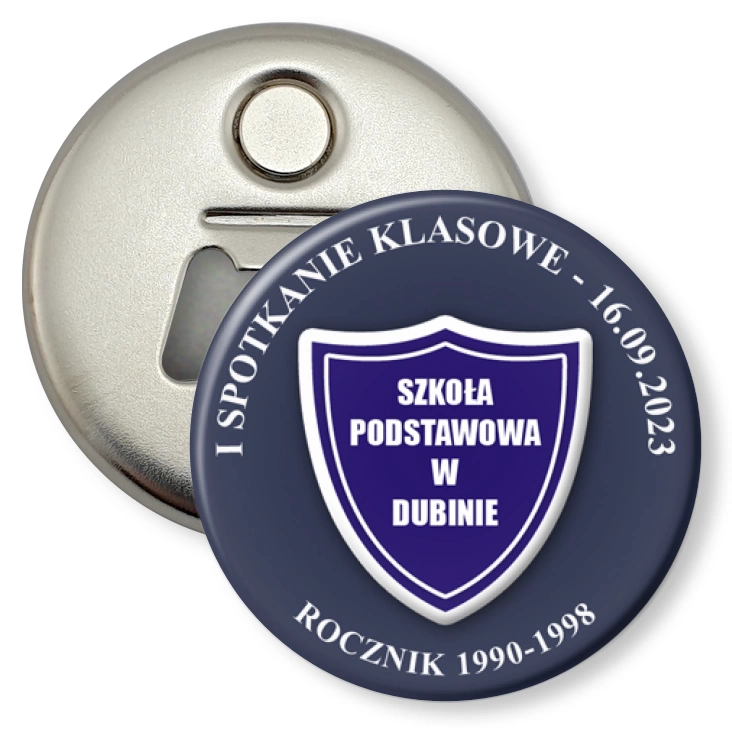 przypinka otwieracz-magnes Spotkanie klasowe SP w Dubinie
