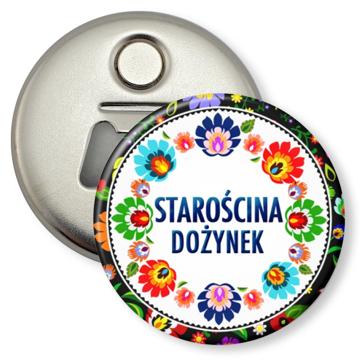 przypinka otwieracz-magnes Starościna dożynek folklor