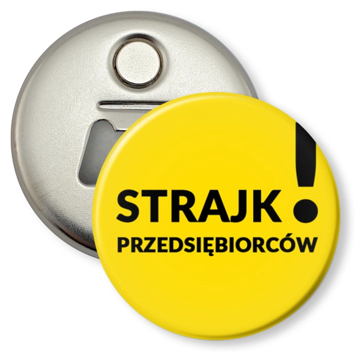 przypinka otwieracz-magnes Strajk przedsiębiorców