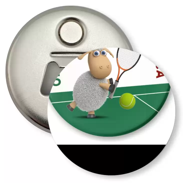 przypinka otwieracz-magnes Odznaka Super Sportowca tenis