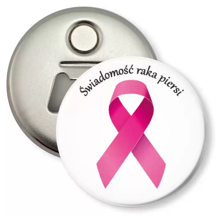 przypinka otwieracz-magnes Świadomość raka piersi