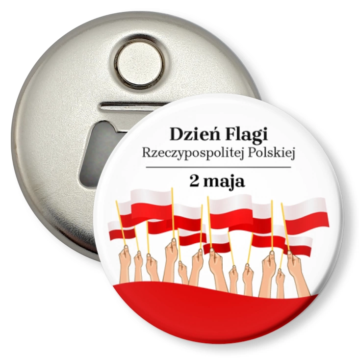 przypinka otwieracz-magnes 2 maja Święto Flagi chorągiewki