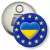 Przypinka otwieracz-magnes Ukraina w gwiazdkach Unii Europejskiej