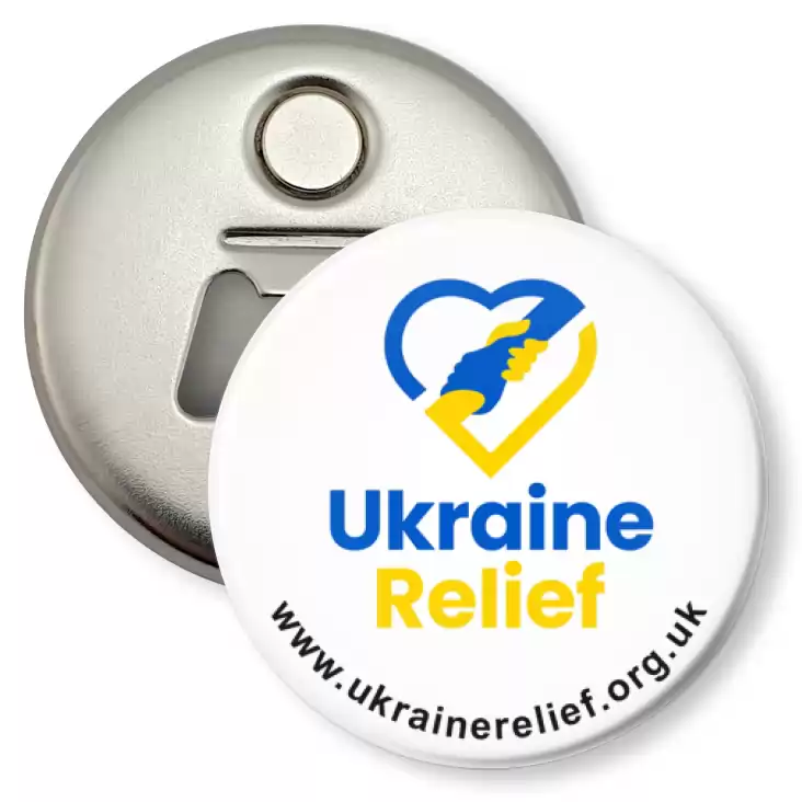 przypinka otwieracz-magnes Ukraine Relief