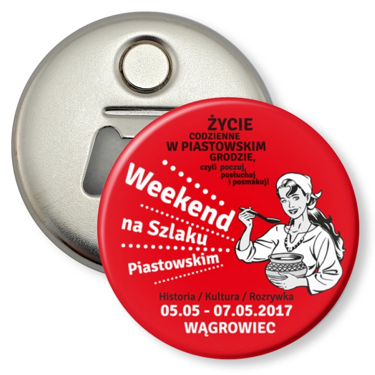 przypinka otwieracz-magnes Weekend na szlaku