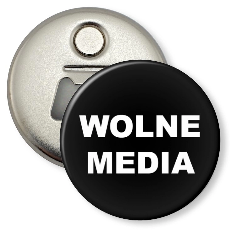 przypinka otwieracz-magnes Wolne media