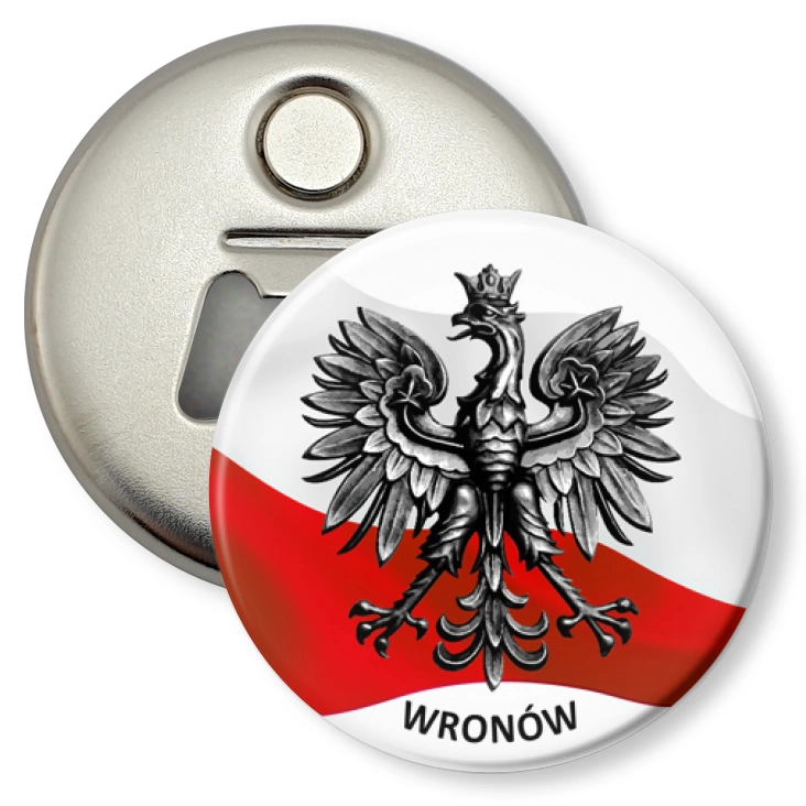 przypinka otwieracz-magnes Wronów orzeł