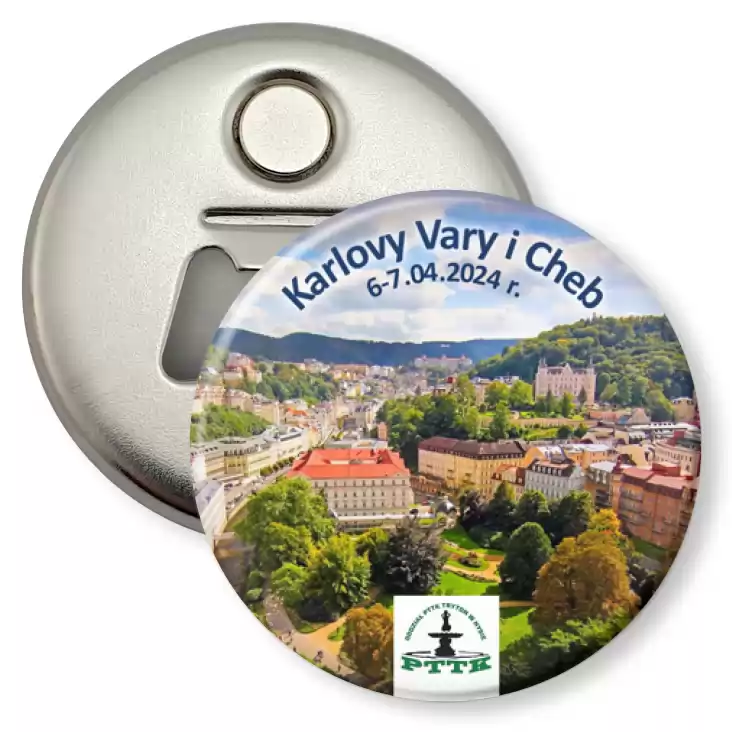przypinka otwieracz-magnes Wycieczka krajoznawcza Karlovy Vary i Cheb
