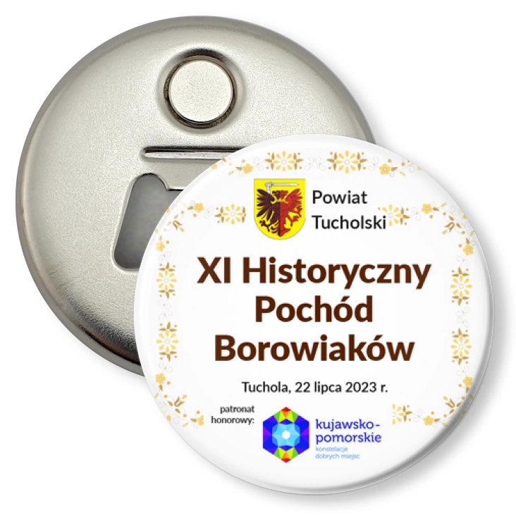 przypinka otwieracz-magnes XI Historyczny Pochód Borowiaków