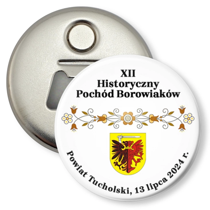 przypinka otwieracz-magnes XII Historyczny Pochód Borowiaków