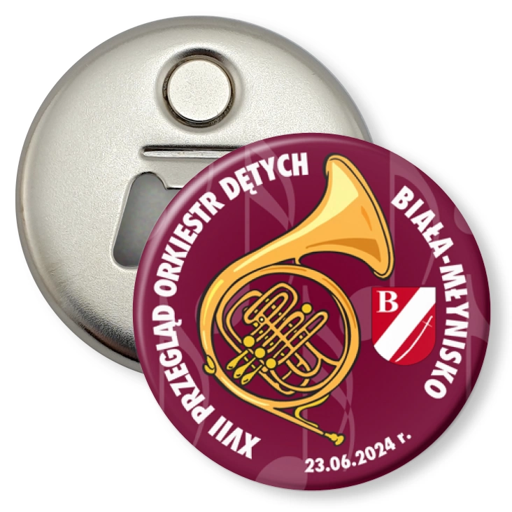 przypinka otwieracz-magnes XVII Przegląd Orkiestr Dętych Biała-Młynisko