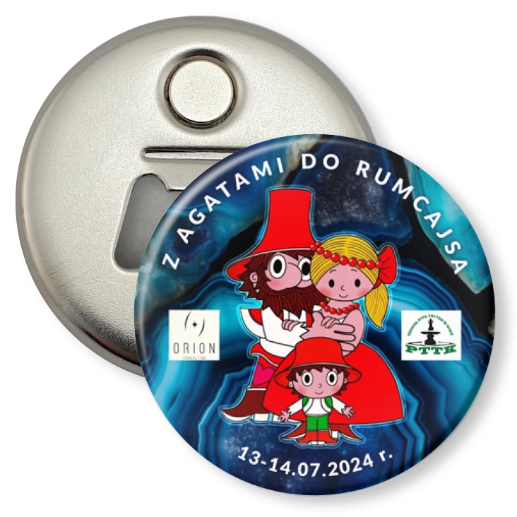 przypinka otwieracz-magnes Z Agatami do Rumcajsa