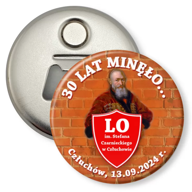 przypinka otwieracz-magnes Zjazd po 30 latach Stefan Czarniecki