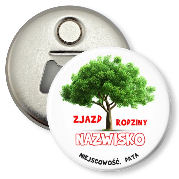 przypinka otwieracz-magnes Zjazd rodziny Drzewo