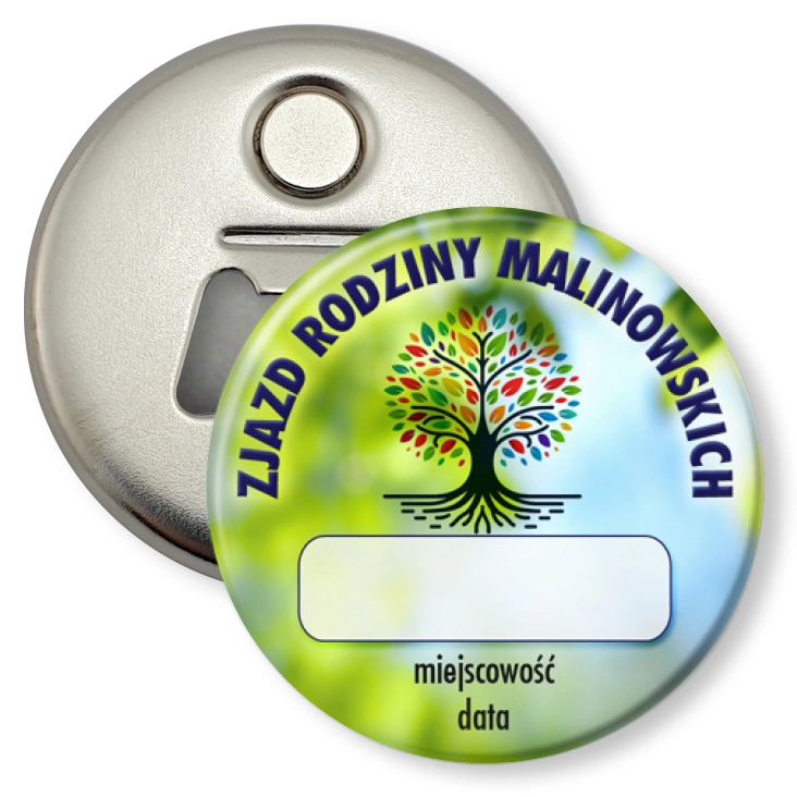 przypinka otwieracz-magnes Zjazd rodziny identyfikator