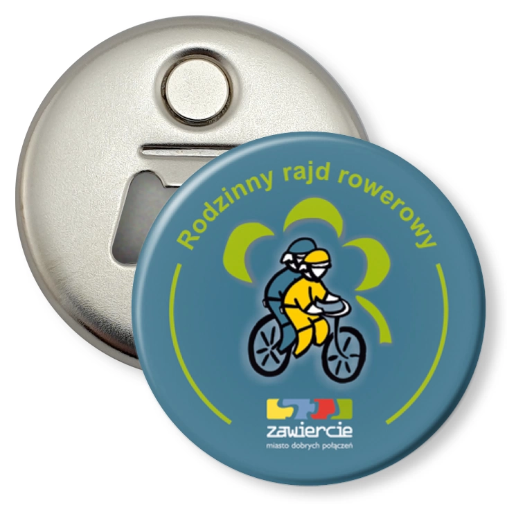 przypinka otwieracz-magnes Rodzinny rajd rowerowy - Zawiercie 2010