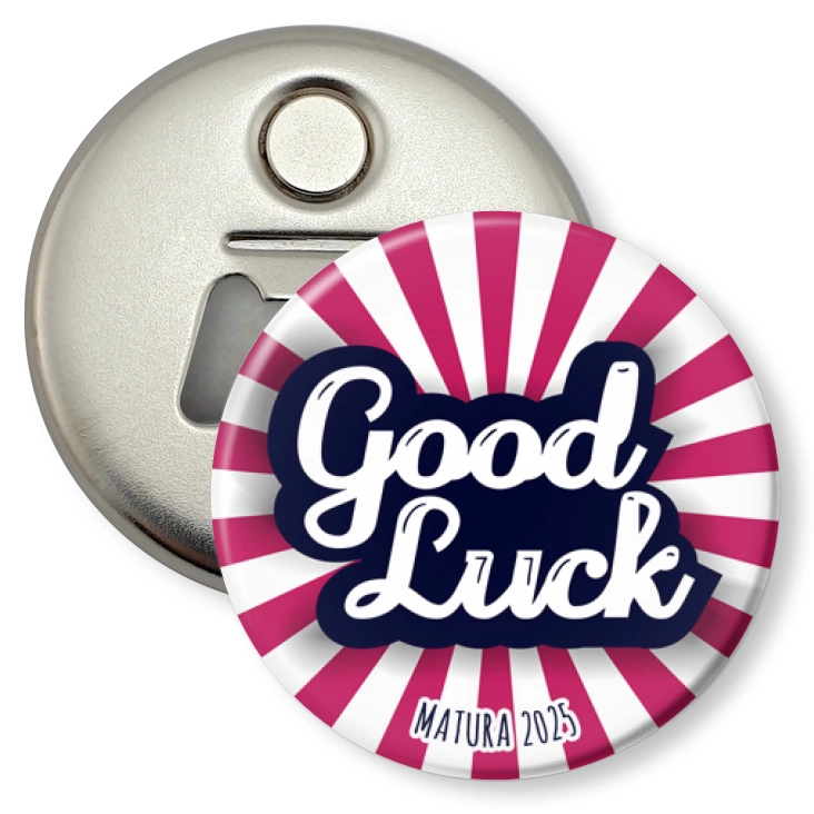 przypinka otwieracz-magnes Matura good luck