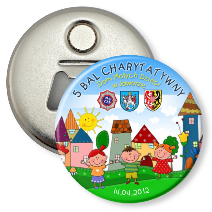 przypinka otwieracz-magnes 5 Bal Charytatywny